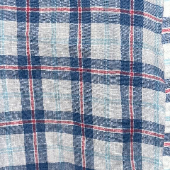 Men's Faherty‎ Linen Long Sleeve Button Front Dress Shirt XL Plaid Casual - Picture 4 of 7